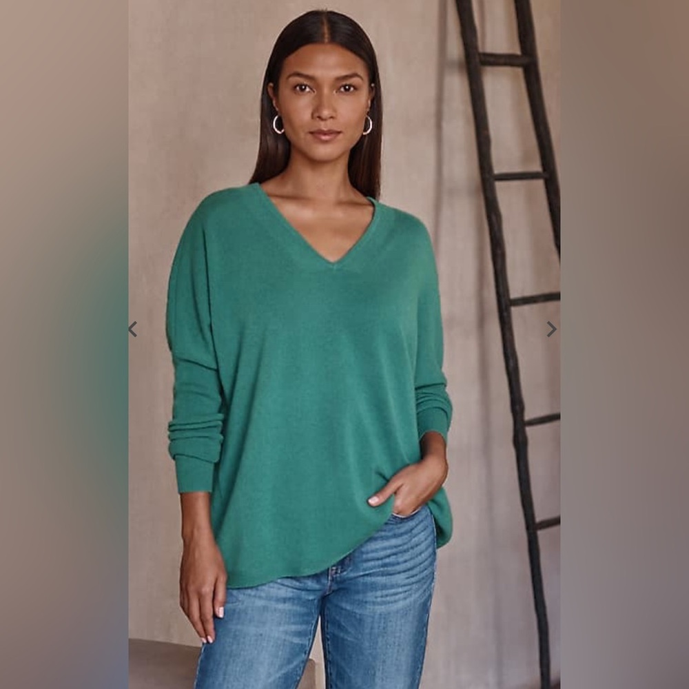 NWT J.Jill Pure Jill Recycled Cashmere V-Neck Sweater